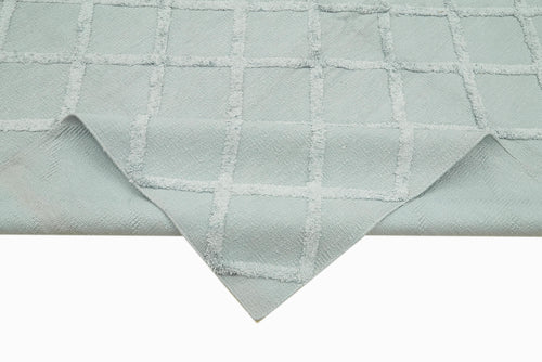 Nepal Geometric Blue Geometric Wool Cotton Handmade Rug 8'0'' x 10'0''