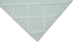 Nepal Geometric Blue Geometric Wool Cotton Handmade Rug 8'0'' x 10'0''