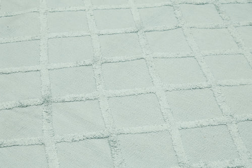 Nepal Geometric Blue Geometric Wool Cotton Handmade Rug 8'0'' x 10'0''