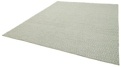 Nepal Geometric Grey Geometric Wool Cotton Handmade Rug 9'0'' x 12'0''