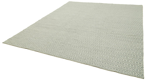 Nepal Geometric Grey Geometric Wool Cotton Handmade Rug 9'0'' x 12'0''
