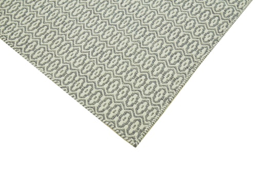 Nepal Geometric Grey Geometric Wool Cotton Handmade Rug 9'0'' x 12'0''