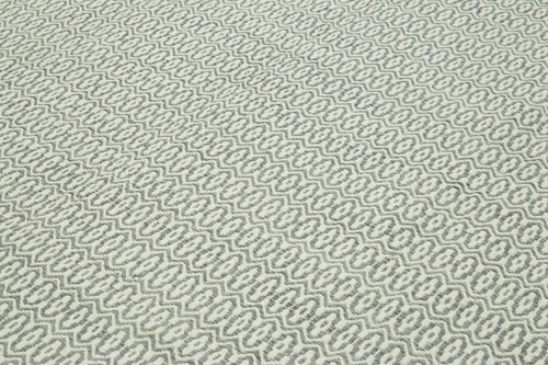 Nepal Geometric Grey Geometric Wool Cotton Handmade Rug 9'0'' x 12'0''