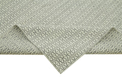 Nepal Geometric Grey Geometric Wool Cotton Handmade Rug 9'0'' x 12'0''