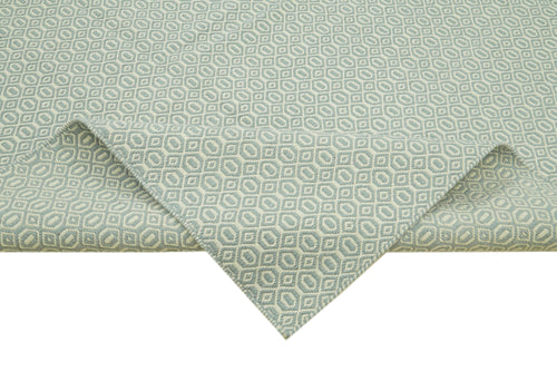 Nepal Geometric Blue Geometric Wool Cotton Handmade Rug 9'0'' x 12'0''