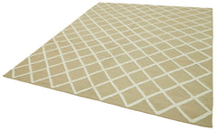 Nepal Geometric Beige Geometric Wool Cotton Handmade Rug 8'0'' x 10'0''