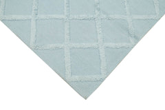 Nepal Geometric Blue Geometric Wool Cotton Handmade Rug 6'0'' x 9'0''