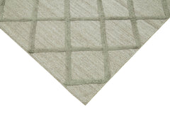 Nepal Geometric Grey Geometric Wool Cotton Handmade Rug 9'0'' x 12'0''