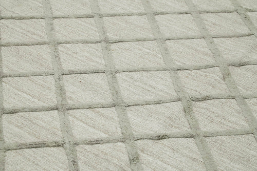 Nepal Geometric Grey Geometric Wool Cotton Handmade Rug 9'0'' x 12'0''