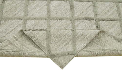 Nepal Geometric Grey Geometric Wool Cotton Handmade Rug 9'0'' x 12'0''