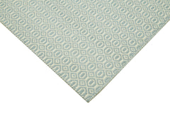 Nepal Geometric Blue Geometric Wool Cotton Handmade Rug 9'0'' x 12'0''