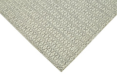 Nepal Geometric Grey Geometric Wool Cotton Handmade Rug 9'0'' x 12'0''
