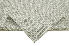 Nepal Geometric Grey Geometric Wool Cotton Handmade Rug 9'0'' x 12'0''