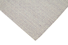 Nepal Geometric Purple Geometric Wool Cotton Handmade Rug 9'0'' x 12'0''