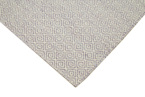 Nepal Geometric Purple Geometric Wool Cotton Handmade Rug 9'0'' x 12'0''