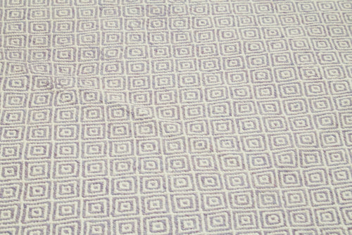 Nepal Geometric Purple Geometric Wool Cotton Handmade Rug 9'0'' x 12'0''