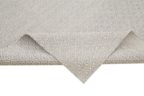 Nepal Geometric Purple Geometric Wool Cotton Handmade Rug 9'0'' x 12'0''