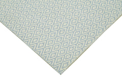 Nepal Geometric Blue Geometric Wool Cotton Handmade Rug 9'0'' x 12'0''