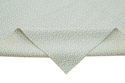 Nepal Geometric Blue Geometric Wool Cotton Handmade Rug 9'0'' x 12'0''