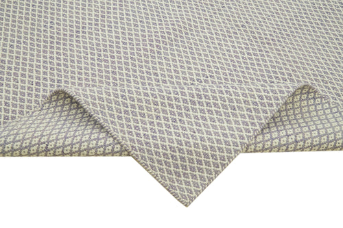 Nepal Geometric Purple Geometric Wool Cotton Handmade Rug 8'1'' x 10'0''