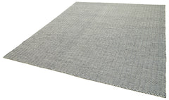 Nepal Geometric Grey Geometric Wool Cotton Handmade Rug 8'0'' x 10'0''