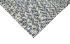 Nepal Geometric Grey Geometric Wool Cotton Handmade Rug 8'0'' x 10'0''