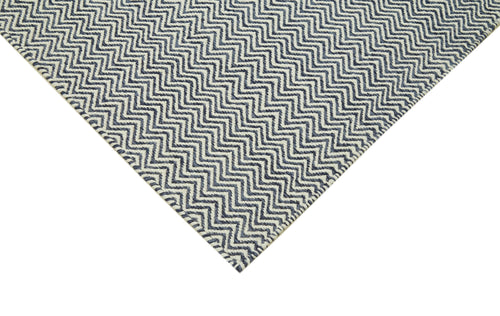 Nepal Geometric Grey Geometric Wool Cotton Handmade Rug 8'0'' x 10'0''