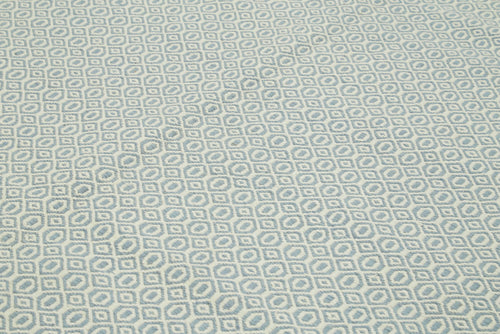 Nepal Geometric Blue Geometric Wool Cotton Handmade Rug 8'0'' x 10'0''