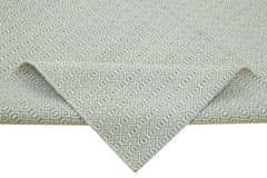 Nepal Geometric Blue Geometric Wool Cotton Handmade Rug 8'0'' x 10'0''