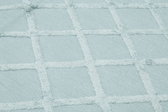 Nepal Geometric Blue Geometric Wool Cotton Handmade Rug 8'0'' x 10'0''