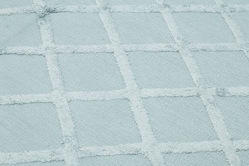 Nepal Geometric Blue Geometric Wool Cotton Handmade Rug 8'0'' x 10'0''