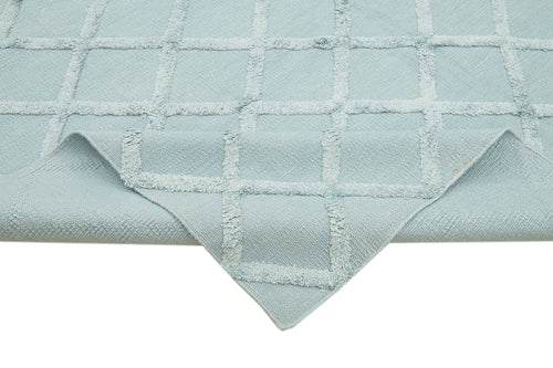 Nepal Geometric Blue Geometric Wool Cotton Handmade Rug 8'0'' x 10'0''