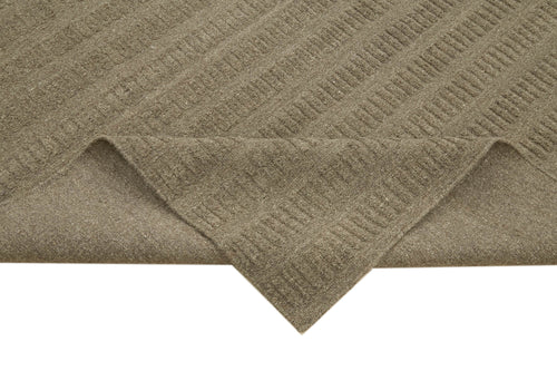 Nepal Geometric Brown Geometric Wool Cotton Handmade Rug 7'1'' x 9'1''