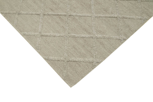 Nepal Geometric Brown Geometric Wool Cotton Handmade Rug 8'0'' x 10'0''