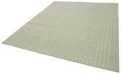Nepal Geometric Grey Geometric Wool Cotton Handmade Rug 8'0'' x 10'0''