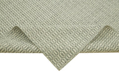 Nepal Geometric Grey Geometric Wool Cotton Handmade Rug 8'0'' x 10'0''