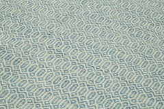 Nepal Geometric Blue Geometric Wool Cotton Handmade Rug 8'1'' x 10'0''