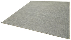 Nepal Geometric Grey Geometric Wool Cotton Handmade Rug 8'1'' x 10'0''