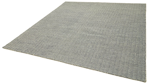 Nepal Geometric Grey Geometric Wool Cotton Handmade Rug 8'1'' x 10'0''