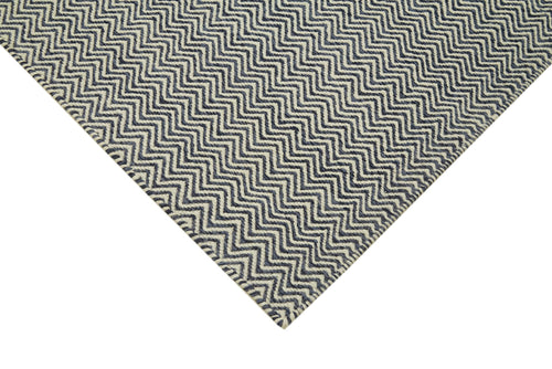 Nepal Geometric Grey Geometric Wool Cotton Handmade Rug 8'1'' x 10'0''