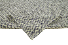 Nepal Geometric Grey Geometric Wool Cotton Handmade Rug 8'1'' x 10'0''