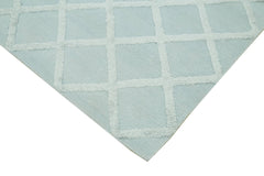 Nepal Geometric Blue Geometric Wool Cotton Handmade Rug 8'0'' x 10'0''