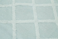 Nepal Geometric Blue Geometric Wool Cotton Handmade Rug 8'0'' x 10'0''