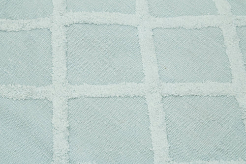 Nepal Geometric Blue Geometric Wool Cotton Handmade Rug 8'0'' x 10'0''