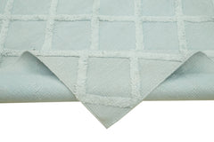 Nepal Geometric Blue Geometric Wool Cotton Handmade Rug 8'0'' x 10'0''