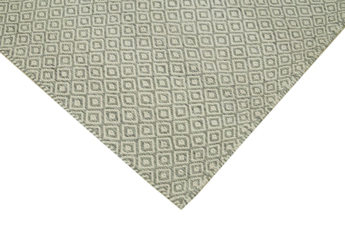 Nepal Geometric Grey Geometric Wool Cotton Handmade Rug 8'1'' x 10'0''