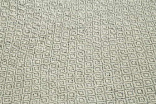 Nepal Geometric Grey Geometric Wool Cotton Handmade Rug 8'1'' x 10'0''