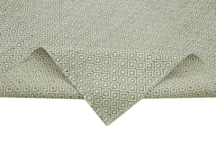 Nepal Geometric Grey Geometric Wool Cotton Handmade Rug 8'1'' x 10'0''