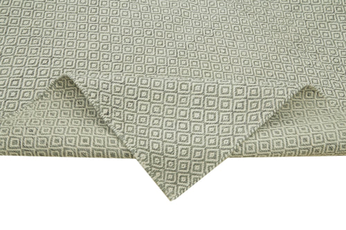 Nepal Geometric Grey Geometric Wool Cotton Handmade Rug 8'1'' x 10'0''