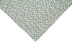 Nepal Geometric Blue Geometric Wool Cotton Handmade Rug 8'1'' x 10'0''